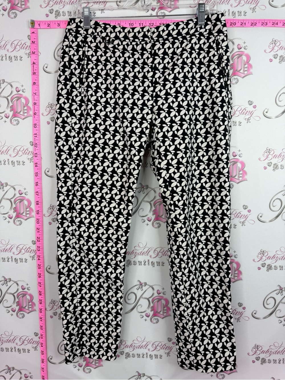 Adrianna Papell Black and White Geometric Print Pants